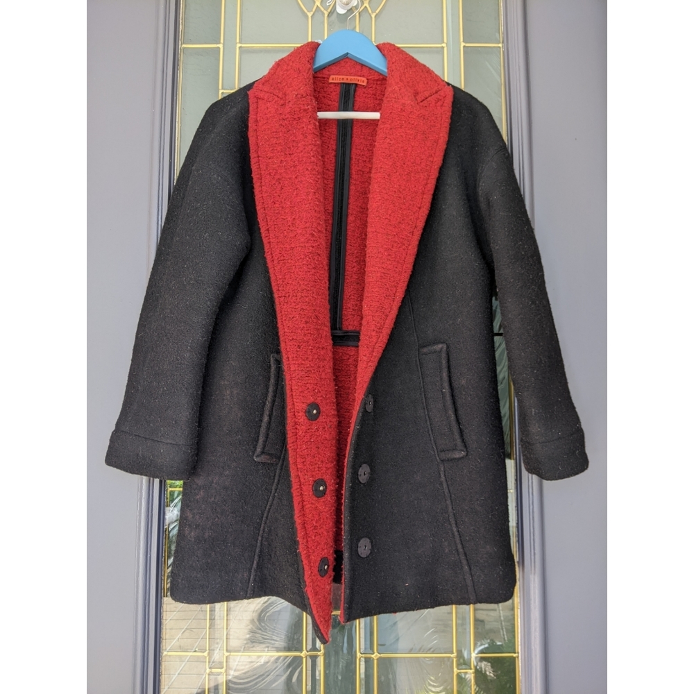 GOOP Alice + Olivia wool boucle contrast coat SMALL - Picture 7 of 7